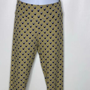 Lularoe Minnie Mouse one size leggings black green tan polka dots